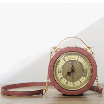 Clock Bag Genuine Work Steampunk Style Purse Chain Shoulder Female Bag Crossbody Bags