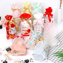 10PCSNew Year Christmas Bag Christmas Gift Bag Candy Cookies Plastic Bag for Packaging Food Gift