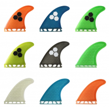 Surfboard Fin Set Tri Fins UPSURF Future S/M/L Honeycomb Fibreglass Orange/Yellow/Blue/Grey/Green with Black Logo Funboard Fins
