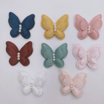 30Pcs/Lot Fabric Butterfly Padded Applique For DIY Headdress Hair Clip Bow Decor Accessories Clothes Hat Shoes Sewing Patches