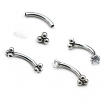 1Pc 1.2x8mm Ball Banana Ring Belly Daith Helix Earring Body Jewelry Stainless Steel Eyebrow Rings Piercing Stud Curved Barbell
