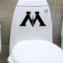 New Bathroom Toilet Wall Stickers MINISTRY OF MAGIC THIS WAY Washroom Art Mural Home Decor Waterproof Poster Vinyl Wall Decals