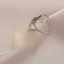 MEYRROYU Stainless Steel 2 Color Big Heart Ring 2023 Trend Adjustable Opening Rings For Women Couple Gift Punk Fashion Jewelry