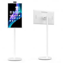 24 inch portable tv stand on wheels, portable smart tv with touch screen, battery operated with wifi 6, Android 12, 4K camera