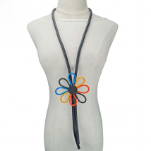 UKEBAY New Multicolor Flower Pendant Necklaces Women Long Statement Necklace Big Clothes Chain Boho Designer Luxury Jewelry Gift