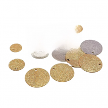 White K Gold Color Round Metal Slice Pendant Charms Necklace Earrings Accessories Supplies for Jewelry Making Diy Material 10pcs