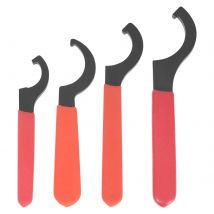 4pcs Coilover Spanner Wrench Set Heavy Duty Steel C Hook for Most Coil Overs Shocks Wrench Kit for Car CNC Machine Maintenance