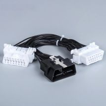 High Quality 2 Female Port 16 Pin OBD2 OBDii OBD 2 Splitter Extension Cable for Toyota/Kia Etc Male To Two Female Y Connector
