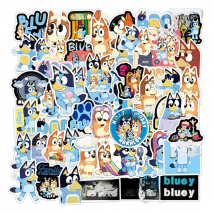 50pieces/bag Cartoon Cute Bluey Graffiti Creative Sticker Desk Computer Suitcase Guitar Waterproof