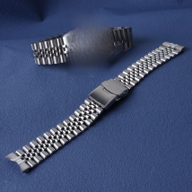 Carlywet 316L Stainless Steel Silver Jubilee Watch Band Strap Bracelets Solid Curved End For 22mm ORIENT RA-AA0002L