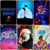 Video Game Vintage Metal Sign Gamer Room Home Decoration Fc Game Gamepad Wall Poster Gift for Kid Men Living Room Plaque ZSS62