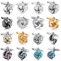 High quality French classic Cufflinks Golden silvery black blue purple twist Cuff-links Men's knot cuff button for Men jewelr