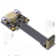ADT-Link DisplayPort 1.4 Extension Cable DP To DP V1.4 Flat Ribbon Cable 90 Degree Connector w GPU Mount Bracket PC GPU Extender