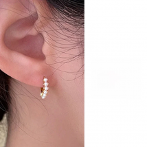 Minimalism Round Pearl Hoop Earrings Gold Color Tiny Earrings Elegant Girl Women Small Hoops Huggies Piercing for Girlfriend