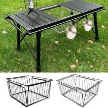 Camping Folding Drainage Basket IGT Table Stainless Steel Folding Storage Basket Camping IGT Table Accessories Cool Camping Gear
