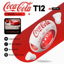 Coca-Cola T12 Doughnut Design In-Ear Bluetooth 5.3 Earbuds Headset Long Battery Life Noise Cancellation Suitable for gift giving