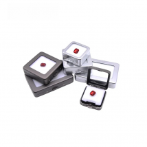Loose Diamond or Gemstone Display Box Jewelry Beads Pearls Storage Holder Show Container Metal Glass Top Gem Subscription Case