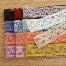 2Yard/Lot 35mm Embroidery Lace Trims Exquisite Sewing Ribbon Webbing DIY Trimmings For Wedding Party Girl Dress Accessories