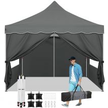 Set tettoia portatile HOTEEL Premium 3x3M, tenda per eventi di livello professionale con pareti laterali, sacchi di sabbia e picchetti per attività all'aperto