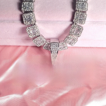 Custom Brush Cursive Iced Out Letter Name Pendant  Word Necklace With Rhinestone Baguettes Chain Drop Shiping