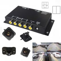 OOWLIVEE Car Video Recorder DVR Split Box Car Accessories 4 Channel Switch Line Right Left Side Front Rear view camera For Radio