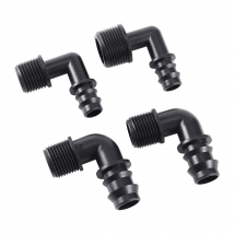10Pcs 16/20mm Pipe Elbow Barbed Connector 1/2" 3/4" Male Thread Garden Irrigation Water Hose Tubing Fittings Watering Supplies