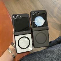 Luxury Clear Magnetic Case for Samsung Galaxy Z Flip7 Zflip6 Z Flip 4 5 6 7 Wireless Charge Shockproof Armor Magsafe Matte Cover