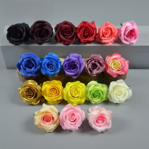 50Pcs 24Colors 8CM Artificial Silk Fabric Rose Flower Heads For Wedding Wall Arch Party Home Decoration DIY Hat  Accessories