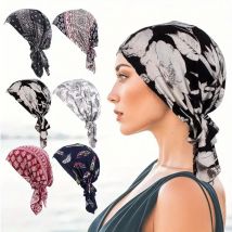 Women soft wrinkle head Scarf Chemo Hat Turban Pre-Tied Headwear Bandana headscarf Tichel for Head Cover Hair Loss Scarf Wrap