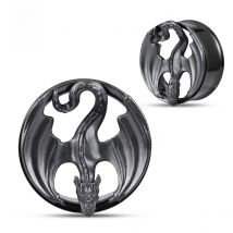 KUBOOZ Pterosaur Ear Gauges Tunnels Ears Expanders Plugs Screw Stretchers Piercing Stainless Steel Earrings Jewelry 1Pair