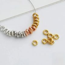 10pcs 925 Sterling Silver 3/4.2mm Twisted Circle Spacer Beads for DIY Bracelet Making Fine Jewelry Finding