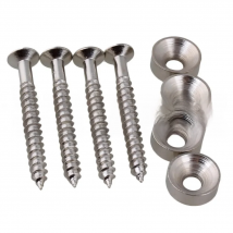 1 SET OF 4 GUITAR BASS NECK JOINT FERRULES & SCREWS CHROME