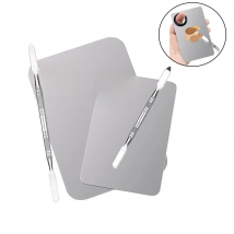 Makeup Mixing Palette Foundation Lipstick Eye Shadow Stainless Steel Mixer Palette with Spatula Mixing Stick Beauty Tools Nail-A