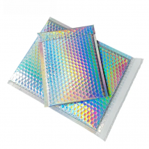50Pcs Bubble Mailers Aluminized Foil Bags Laser Rainbow Shipping Envelope Self Seal Postal Bags Gift&Book Express Packaging Bags