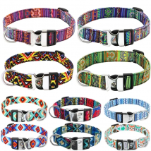 Custom Small Medium Large Dog Cat Collar Personalized Engraved Name ID Adjustable Nylon Puppy Collars Chihuahua Pug Dogs Collars