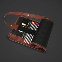 36/48/72 Holes Penalty Pencil Case School Canvas Roll Pouch Makeup Comestic Brown Brush Pen Storage Pecncil Box Estuches School