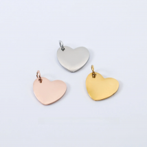 DOOYIO 5pcs/Lot Stainless Steel Mirror Polished Love Heart Tag Charm Pendant for Bracelet Necklace DIY Jewelry Making Accessorie