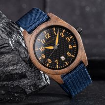 BOBOBIRD Holzuhren, originelles Design, Vintage-Quarzuhren, Öko-Geschenke für Herren-Armbanduhr, Nylonarmband, Uhr 2024, Neuankömmling