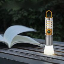 High Power Rechargeable LED Flashlights Zoomable Torch with Breathing Atmosphere Light Portable Work Lamp for Camping Waterproof