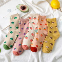 Spring Female Personality Retro New Socks Female Japanese Thin Section Pastoral Style Vegetable College Wind Tube Socks Fashion