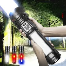 5000000LM Powerful LED Flashlights 1600W LED Rechargeable Torch With COB Light Tactical High Power Flashlight 15000mAh Lantern