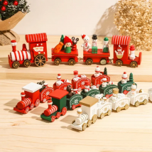 Wooden Christmas Train Ornament Christmas Decoration For Home Santa Claus Gift Toys Crafts Table Deco Navidad Xmas 2021 New Year