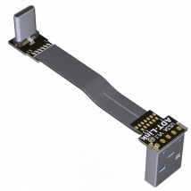 USB Type-C Ribbon Cable Flat EMI shielding FPC Cable USB 3.0 Type C 90 degree Angle Connector up downward 5cm-3m USB 3.1