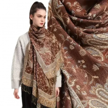 Ethnic Paisley Embroidery Viscose Hijab Scarf Retro Cashew Cotton Muslim Women Scarf Wraps Ladies Elegant Shawl Turban Headscarf