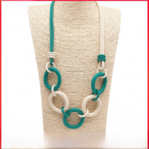 BARWODO New Round Pendant Necklaces For Women Gothic Rubber Rope Party Bar Accessories Jewelry Sweater Chain Statement Necklace