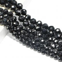 Fine 100% Natural Stone Faceted  Black Tourmaline Round Gemstone Spacer Beads For Jewelry Making  DIY Bracelet Necklace 6/8/10MM
