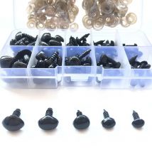 100pcs/box 8/9/11/13.5/15mm Mini Black Plastic Safety Nose Triangle For Doll Amigurumi Stuffed Animals Toys Dolls Accessories