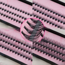 Wholesale 4 packs/lot Pro 57 Knots 20 Hairs Black Individual False Eyelashes Eye Lash Makeup Extension Kit 8mm 10mm 12mm 14mm