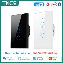 Tnce tuya us wifi/zigbee smart wand schalter 1/2/3/4 gang kein neutraler draht berührungs sensor led lichtsc halter alexa google home