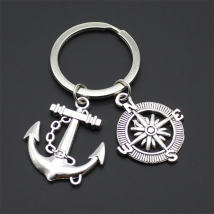 Anchor Keychain Vintage Silver Plated Arrow Fashion Solid Pendant Sailor Style Car Key Ring Men's Accessories Gifts